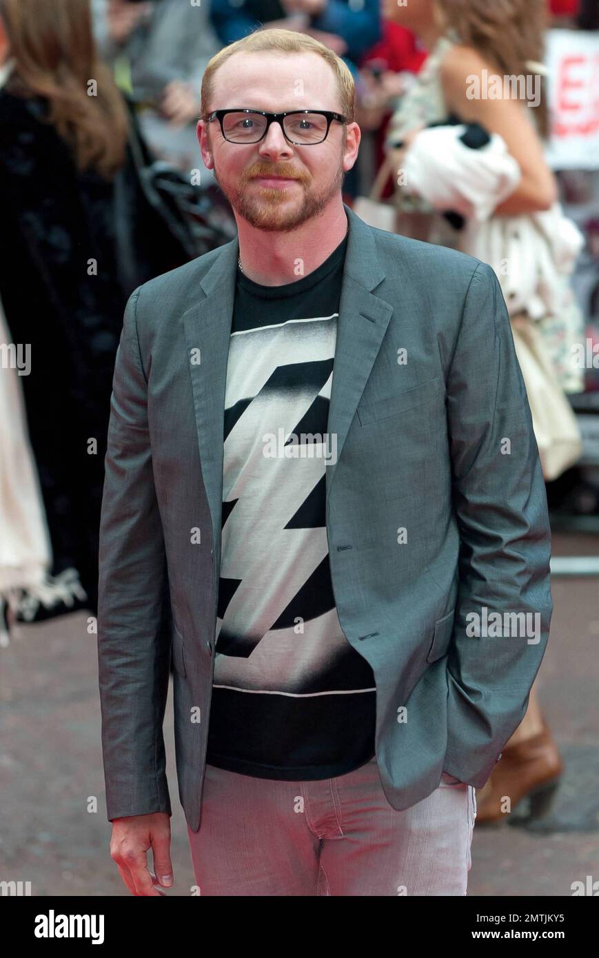 Simon Pegg apparaît à la première européenne de 'scott Pilgrim vs the World' à l'Empire Cinema Leicester Square. Londres, Royaume-Uni. 08/18/10. Banque D'Images