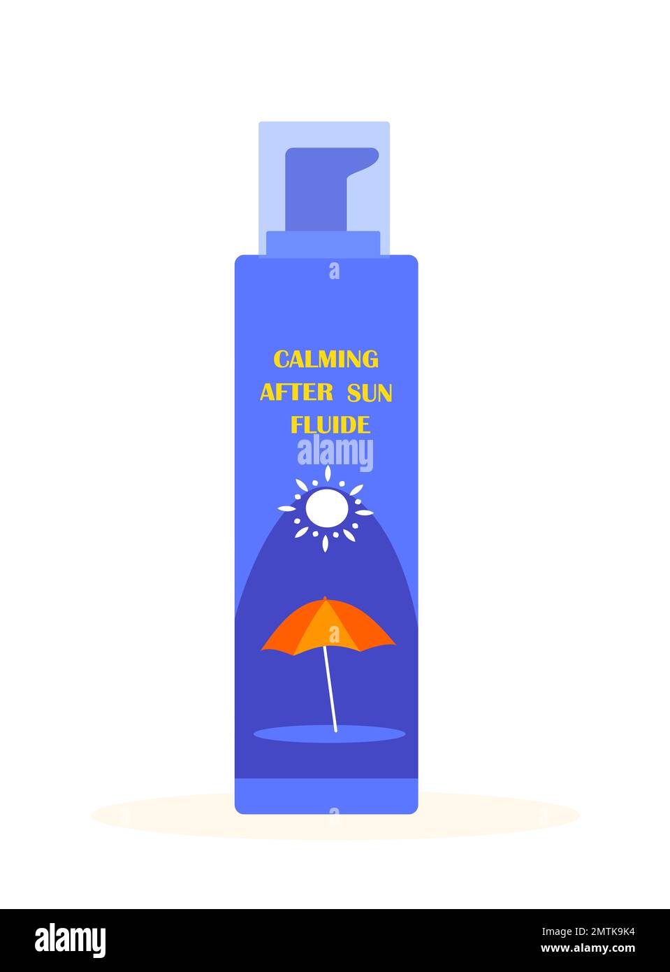 Violet bouteille de lotion fluide après le soleil.produit calmant et hydratant peau bloc de soleil.bronzage sain, bains de soleil.anti-UV crème,Lotion. Fla de couleur Banque D'Images