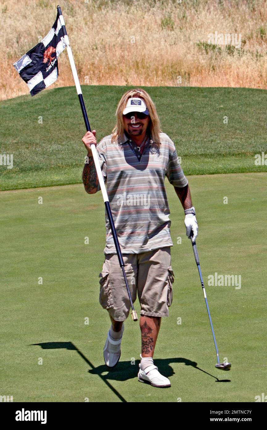 Vince Neil fait une partie de golf au tournoi de golf Skylar Neil Memorial à Simi Valley, en Californie. 5/2/08. Banque D'Images