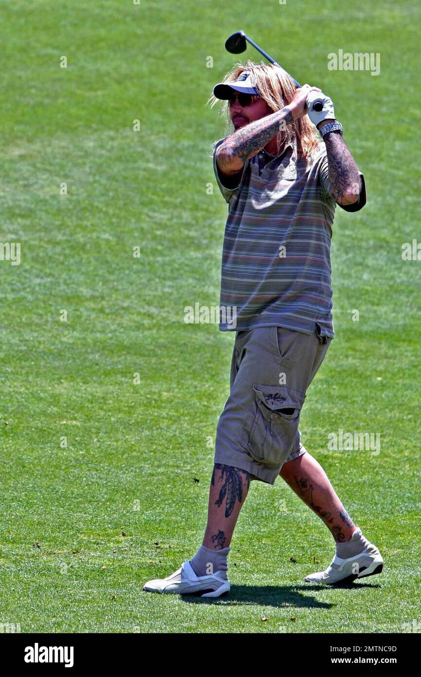 Vince Neil fait une partie de golf au tournoi de golf Skylar Neil Memorial à Simi Valley, en Californie. 5/2/08. Banque D'Images