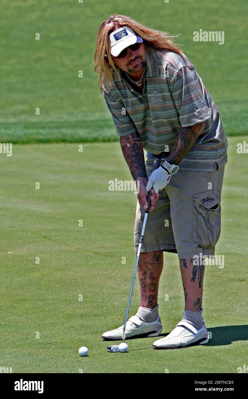 Vince Neil fait une partie de golf au tournoi de golf Skylar Neil Memorial à Simi Valley, en Californie. 5/2/08. Banque D'Images