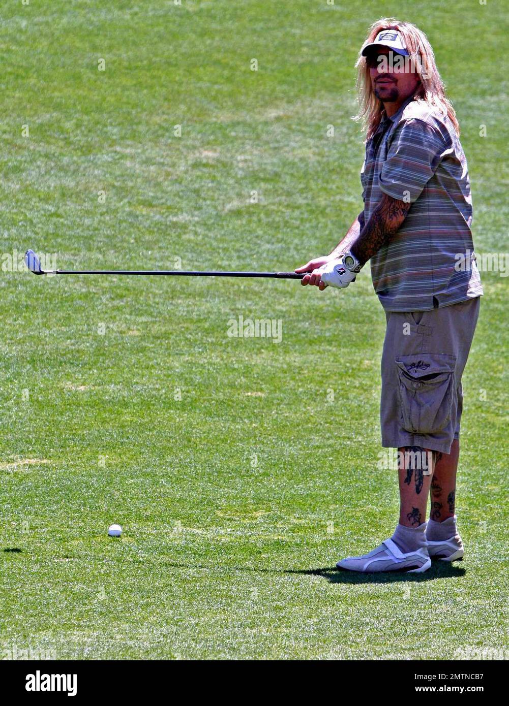 Vince Neil fait une partie de golf au tournoi de golf Skylar Neil Memorial à Simi Valley, en Californie. 5/2/08. Banque D'Images
