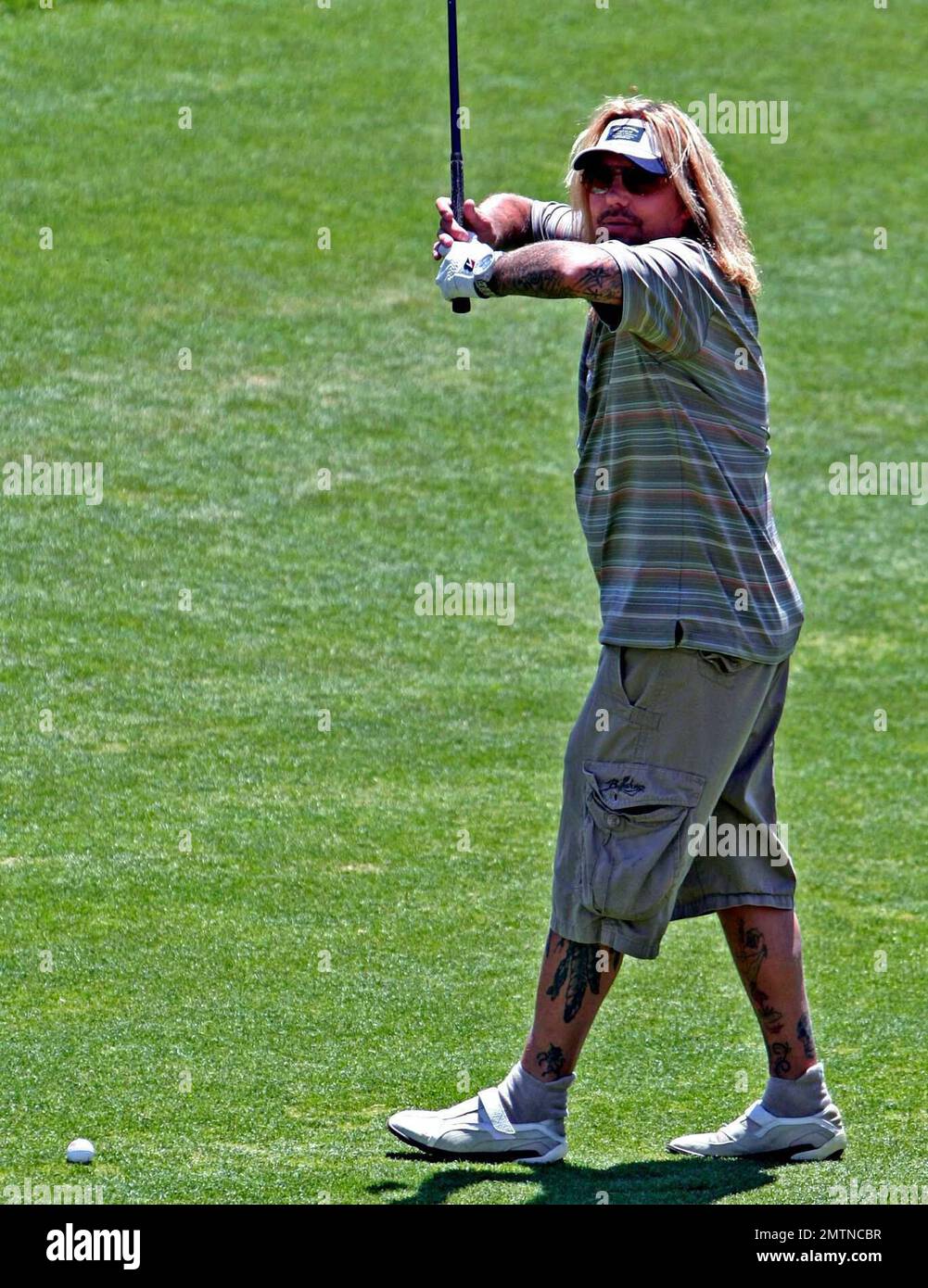 Vince Neil fait une partie de golf au tournoi de golf Skylar Neil Memorial à Simi Valley, en Californie. 5/2/08. Banque D'Images