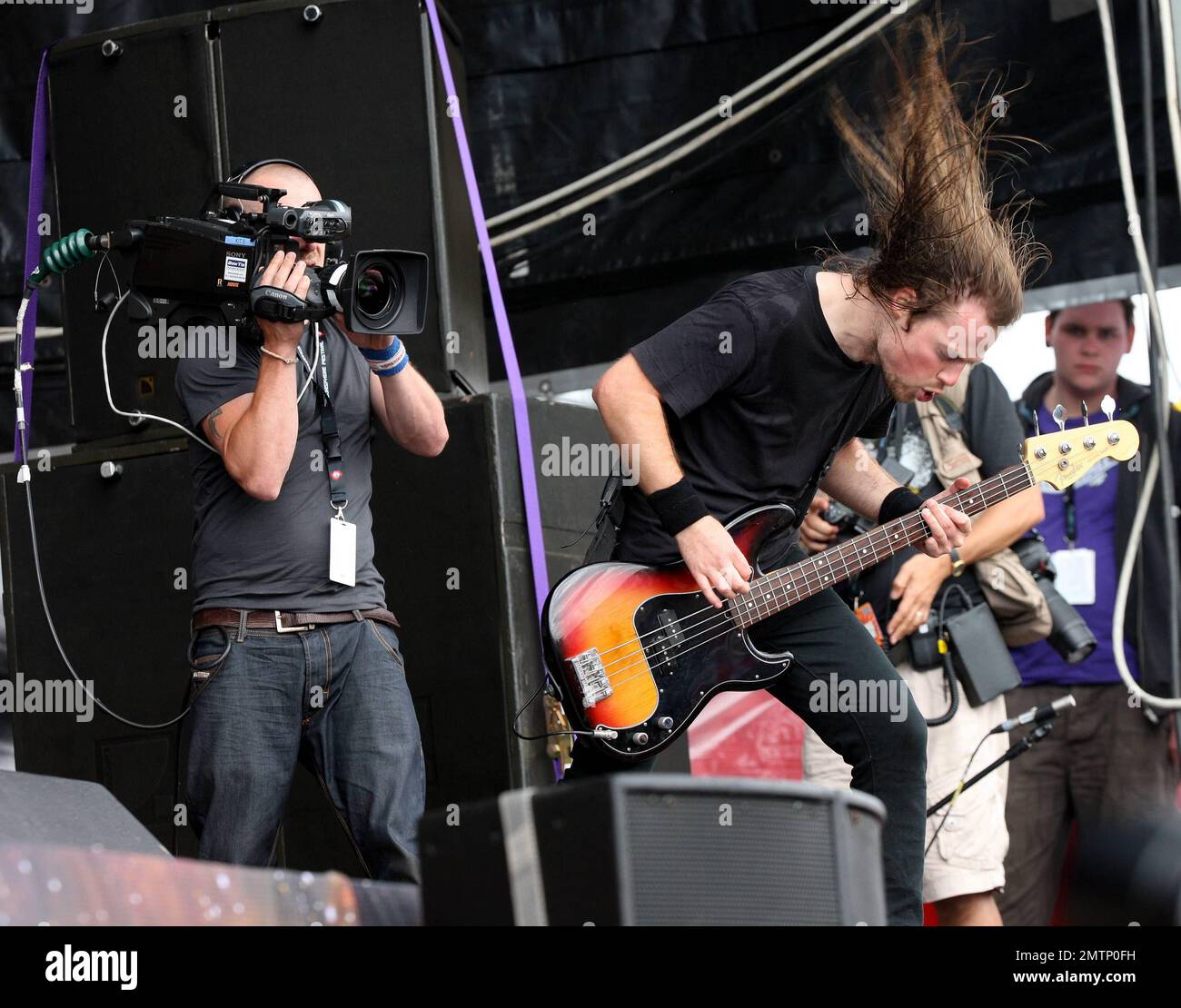 Airbourne joue en concert au Sonisphere Music Festival. Knebworth, Royaume-Uni. 7/10/11. Banque D'Images