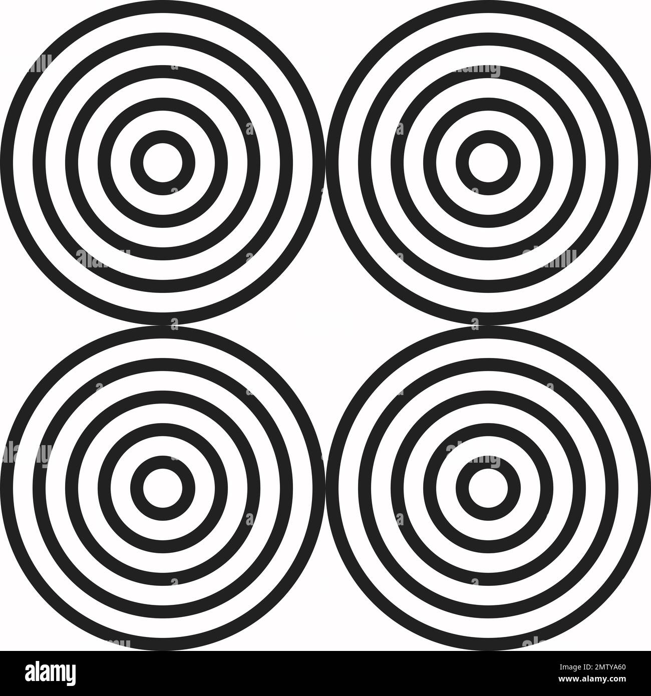 Chiffres abstraits et géométriques avec 4 cercles Banque D'Images