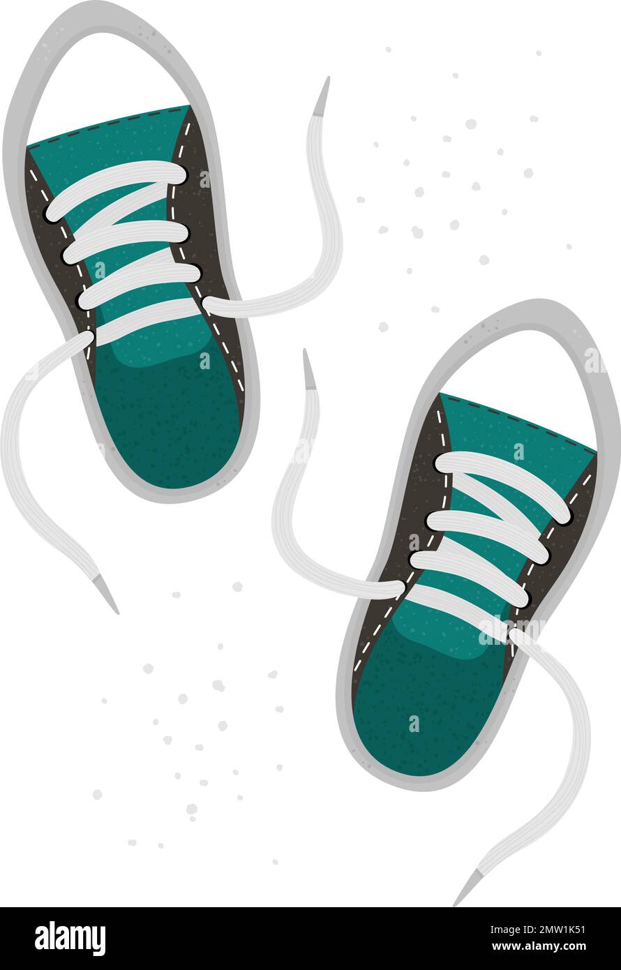 Illustration vectorielle plate d'une paire de slips. Icône des chaussures de sport brillantes. Ensemble de pied objet isolé sur fond blanc. Élément graphique vêtements. Illustration de Vecteur