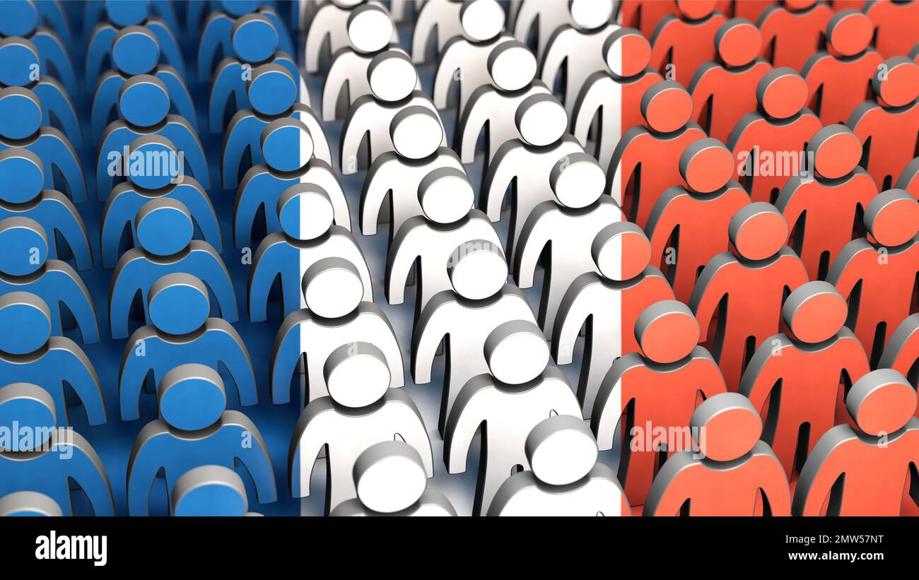 Chiffres et drapeau de la France - peuple de France Banque D'Images