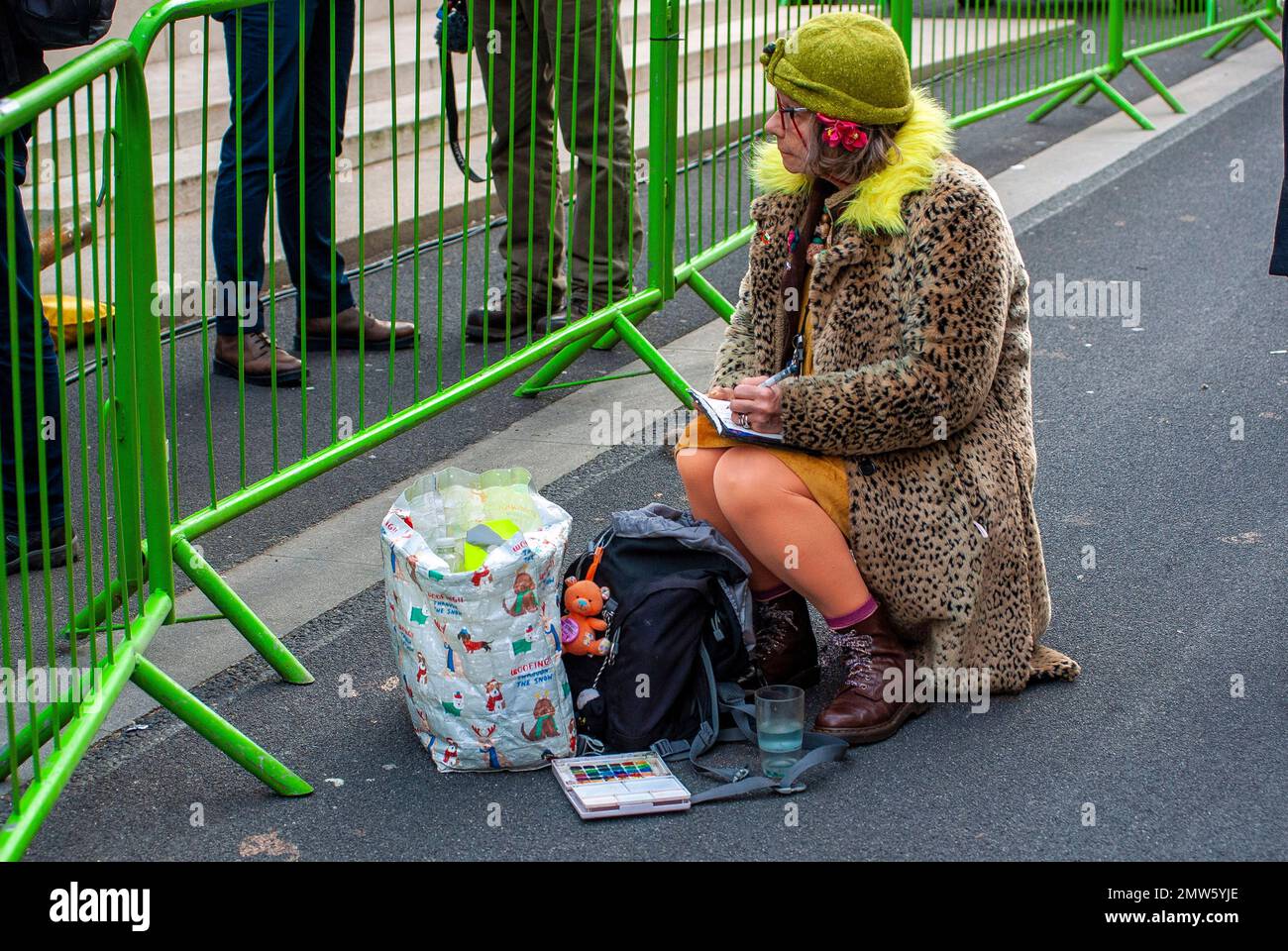 Londres, Royaume-Uni, 1 février 2023 grève des enseignants. Les manifestants défilent sur Whitehall pour protéger le droit de grève. Credit: JOHNNY ARMSTEAD/Alamy Live News Banque D'Images