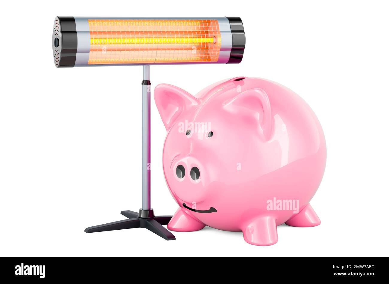 Chauffage électrique à halogène ou infrarouge avec banc de porc. 3D rendu  isolé sur fond blanc Photo Stock - Alamy