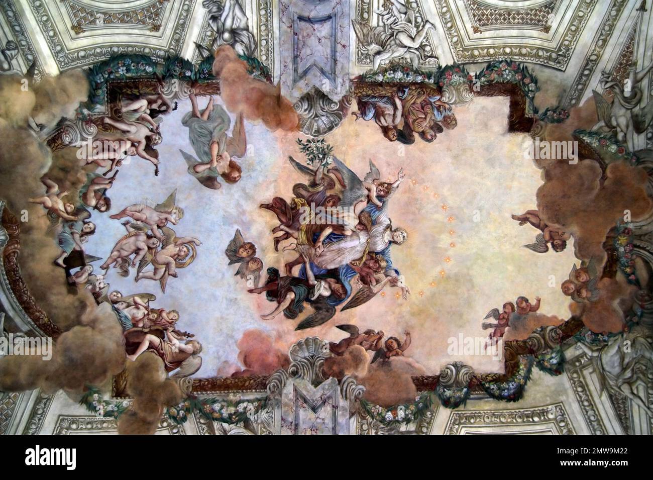 Nancy, Francja, France, Frankreich, église notre-Dame-de-Bonsecours intérieur; décoration de plafond Fresco Assomption de la Sainte Vierge Marie Banque D'Images