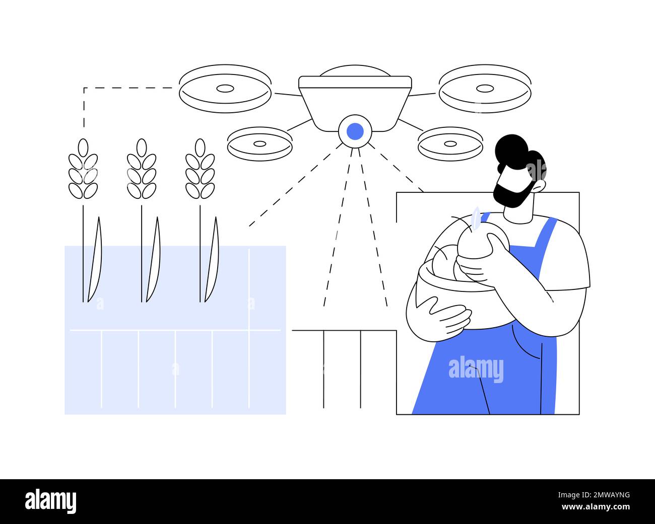 Agriculture utilisation de drone concept abstrait illustration vectorielle. Illustration de Vecteur