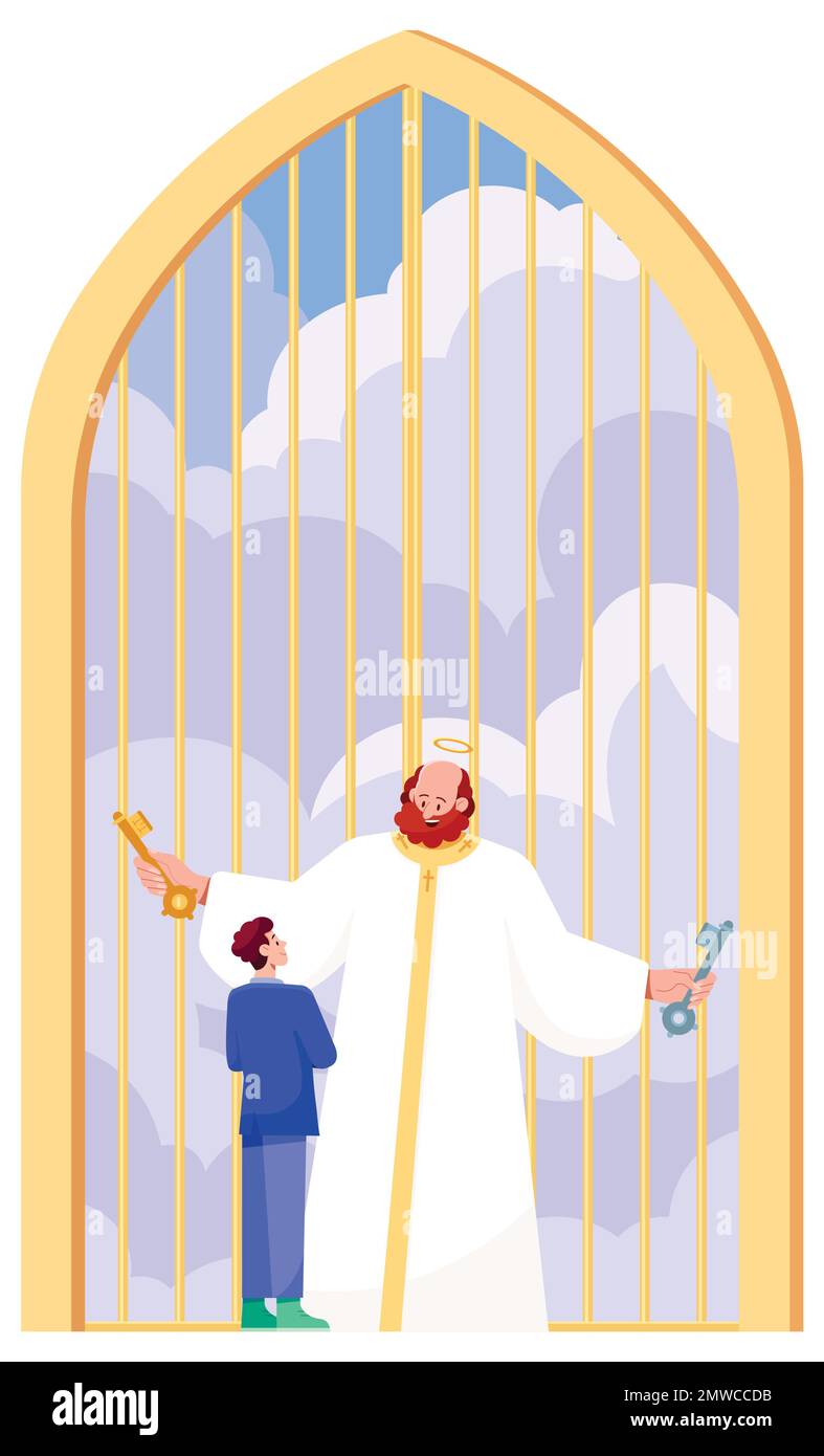 Saint Peter Meeting Man Illustration de Vecteur