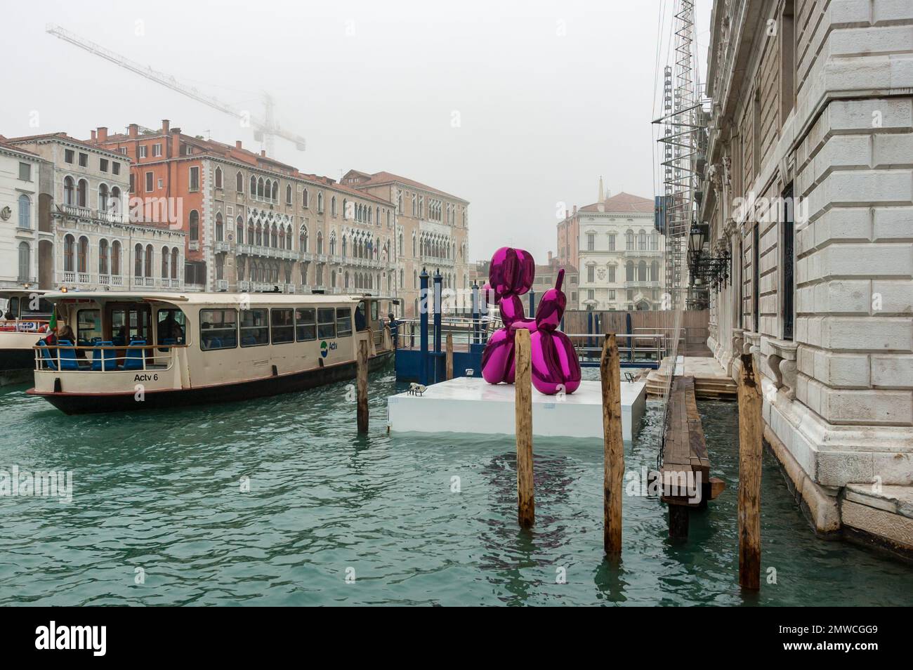 Venise, Italie, Europe, Balloon Dog de jeff Koons à la collection François Pinault du Palazzo Grassi Banque D'Images