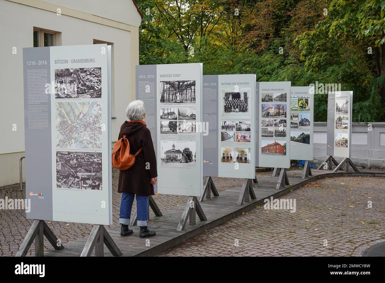 Histoire de l'exposition, Oranienburg, Comté d'Oberhavel, Brandebourg, Allemagne Banque D'Images