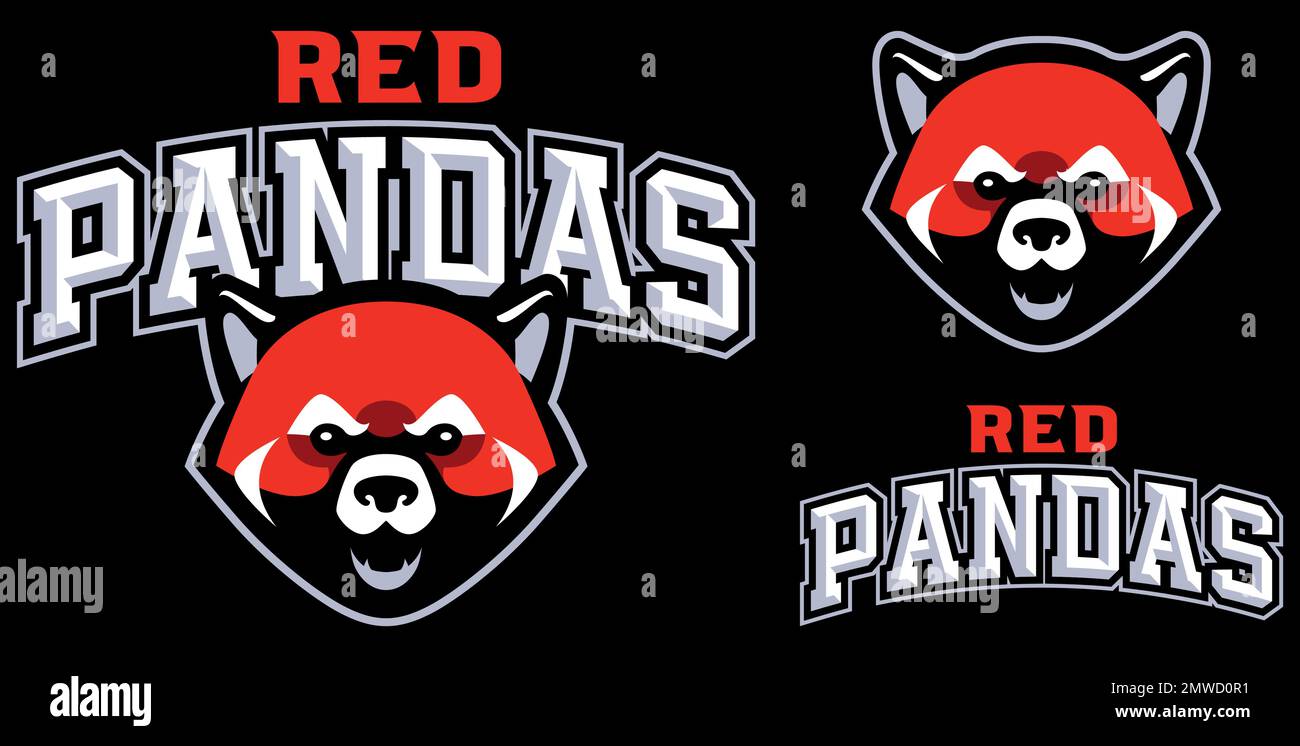Mascotte Pandas rouge Illustration de Vecteur
