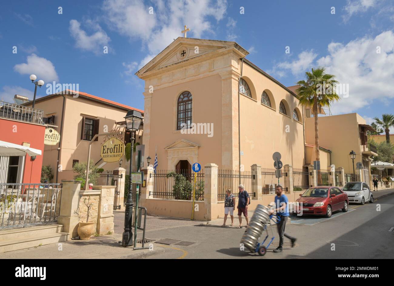 Église catholique Agios Andonios tis Padouis, Réthymnon, Crète, Grèce Banque D'Images