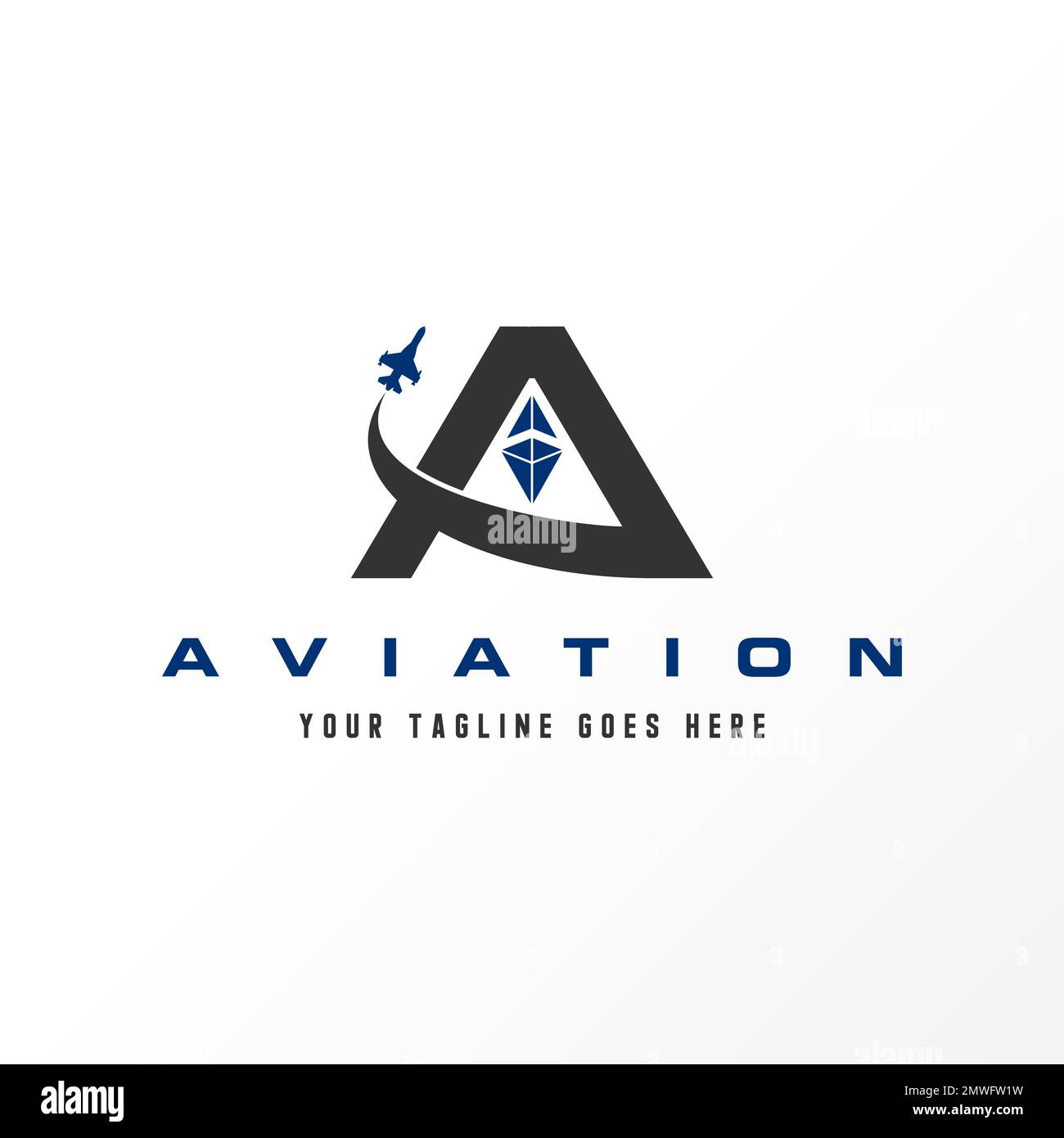 Lettre ou mot Une police san serif avec image avion graphique icône logo design abstrait concept vecteur symbole de stock relatif à l'aviation ou initial Illustration de Vecteur