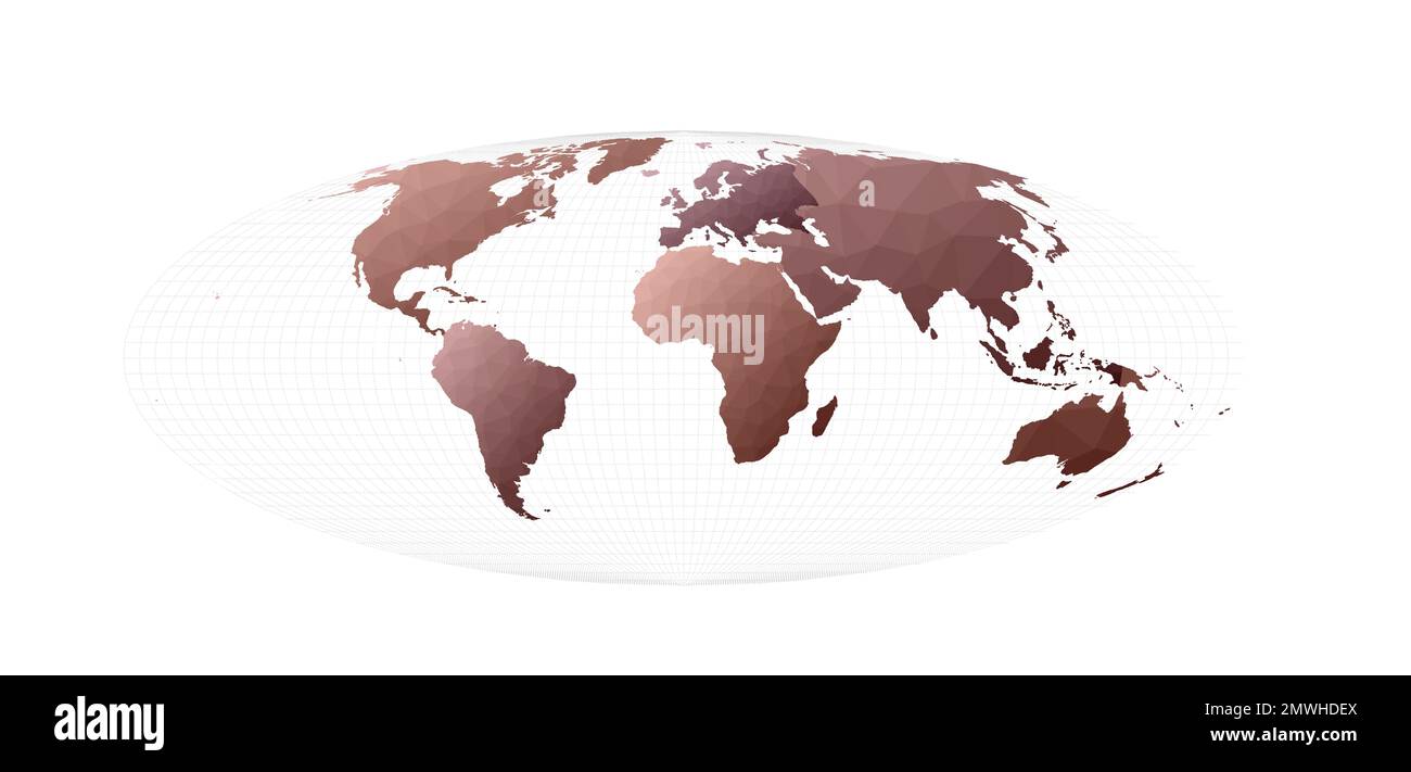 Carte du monde colorée. Projection Bromley. Illustration vectorielle d'origine. Illustration de Vecteur