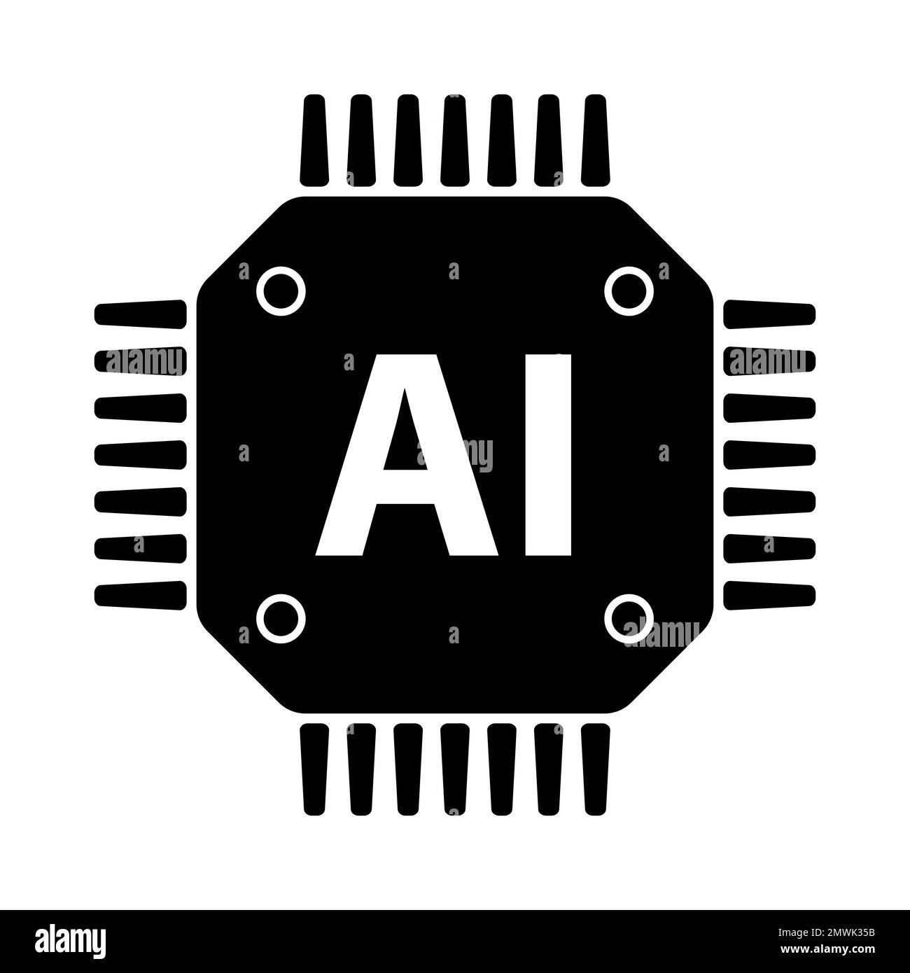 Intelligence artificielle puce ai vecteur icône symbole pour le design graphique, logo, site Web, médias sociaux, application mobile, Illustration de l'interface utilisateur Illustration de Vecteur