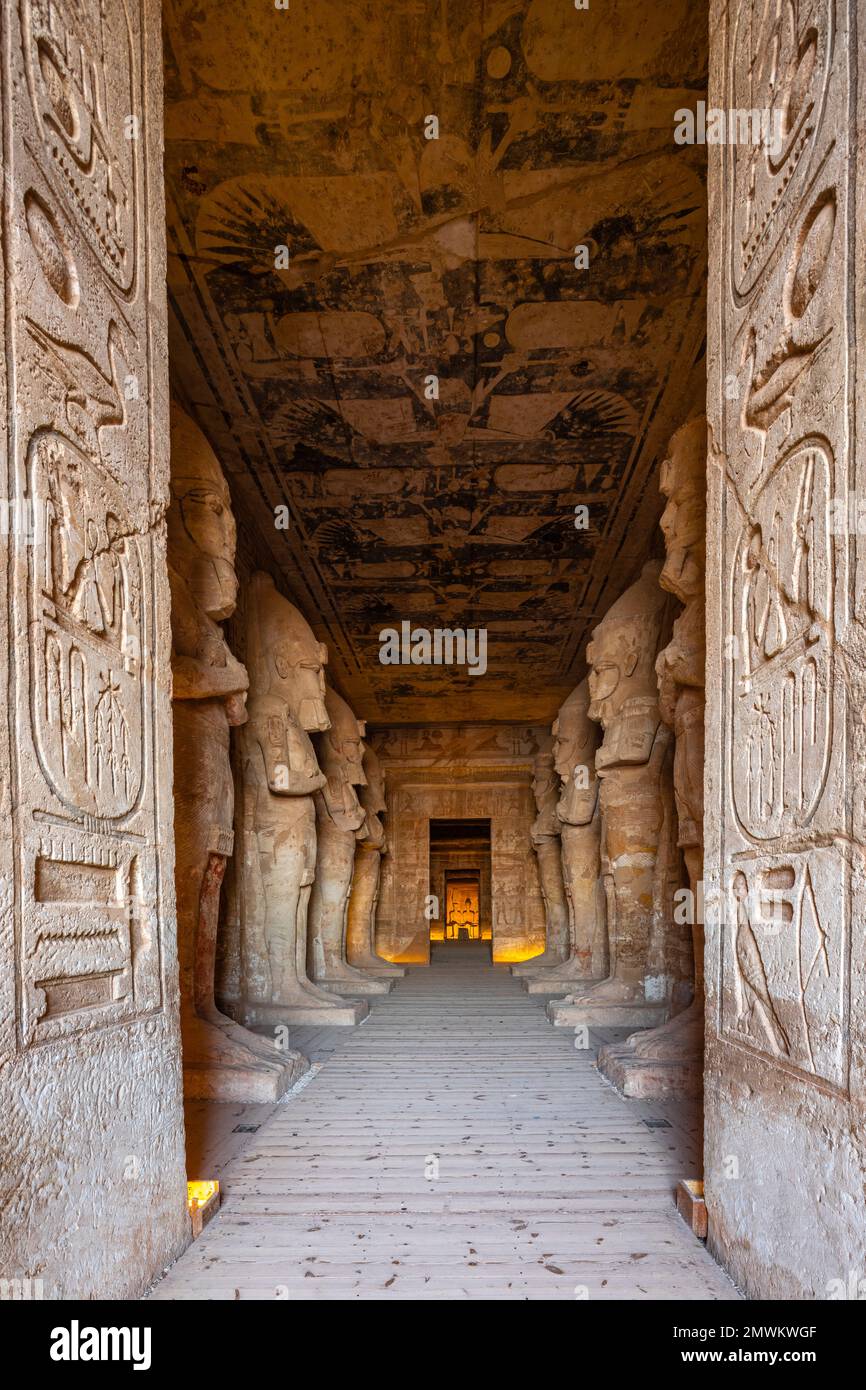 Grand Temple du Soleil de Ramesses II à Abu Simbel, Assouan, Égypte Banque D'Images