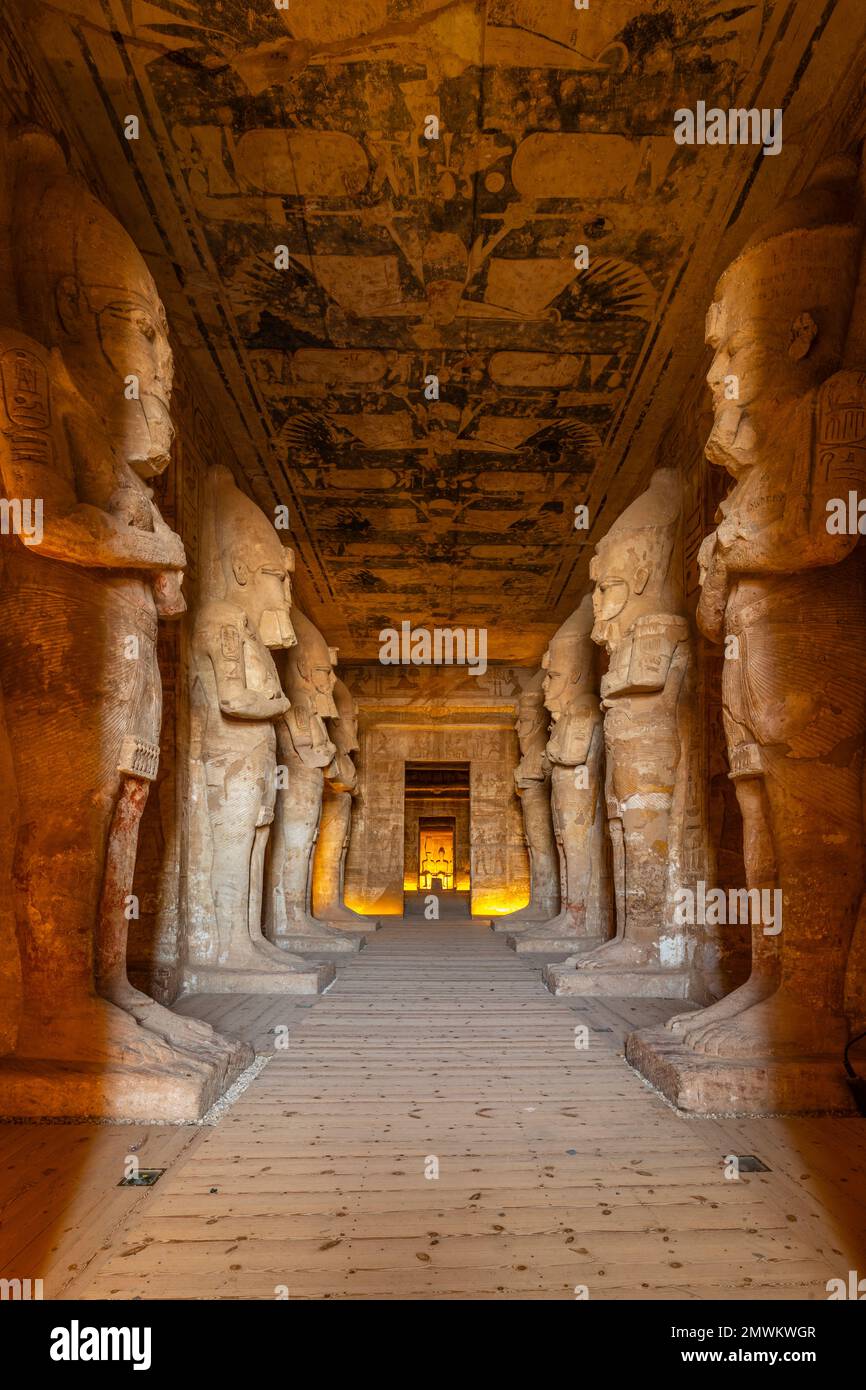 Grand Temple du Soleil de Ramesses II à Abu Simbel, Assouan, Égypte Banque D'Images
