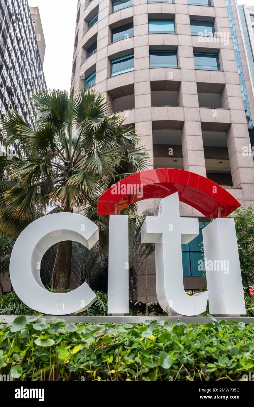 Sao Paulo, Brésil, 05 octobre 2021.Citi signe en face de Citigroup Centre bâtiment dans l'avenue Paulista, ville de São Paulo Banque D'Images