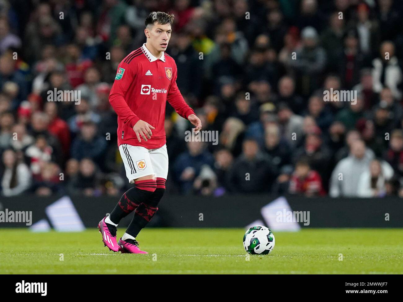 Manchester, Angleterre, le 1st février 2023. Lisandro Martinez de Manchester United lors du match de la Carabao Cup à Old Trafford, Manchester. Le crédit photo devrait se lire: Andrew Yates / Sportimage Banque D'Images