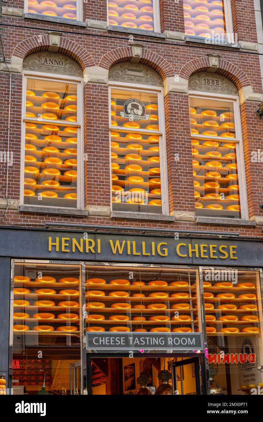 Salles de dégustation de fromages à Reguliersbreestraat 24, 1017 CN Amsterdam, pays-Bas Banque D'Images