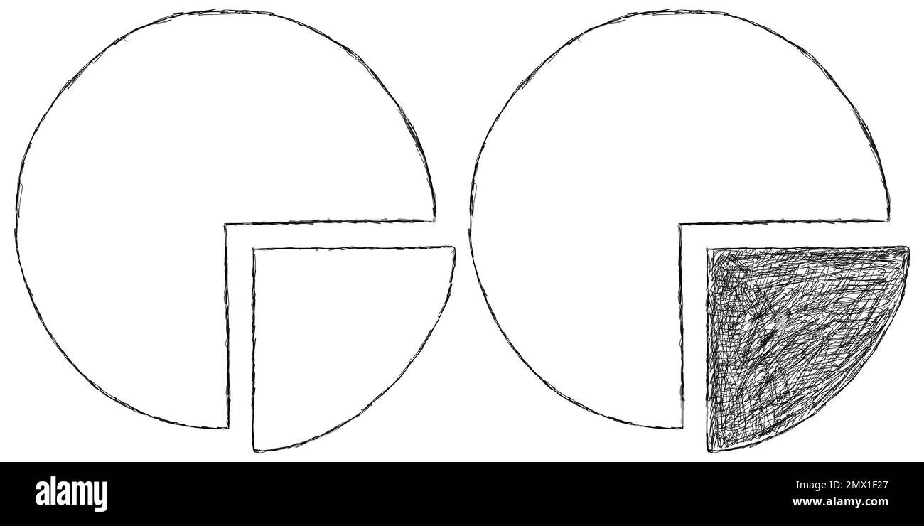 Esquisse graphique circulaire ensemble de deux pièces Banque D'Images