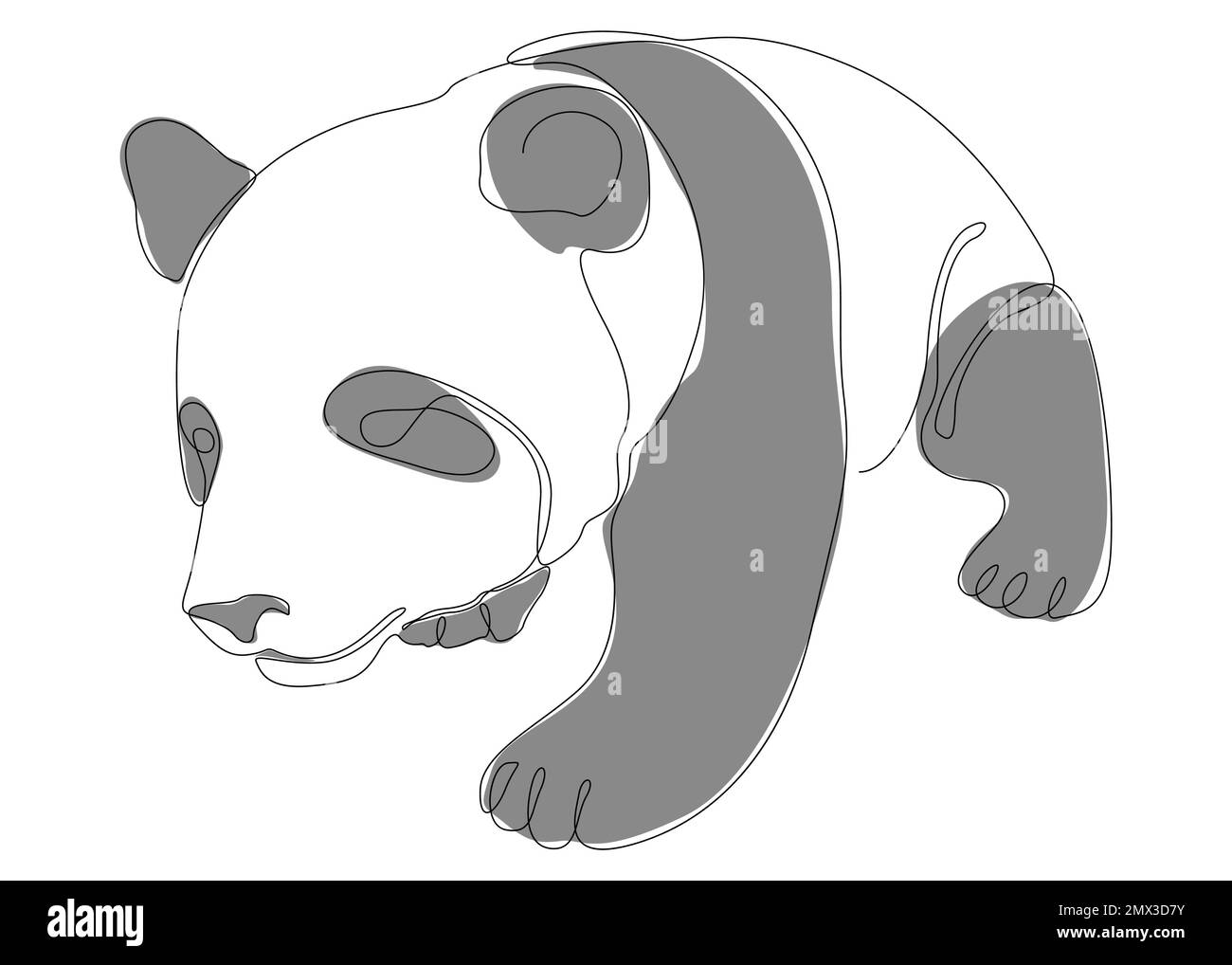 Une ligne continue de Panda Bear. Concept de vecteur d'illustration à trait fin. Dessin de contour idées créatives. Illustration de Vecteur