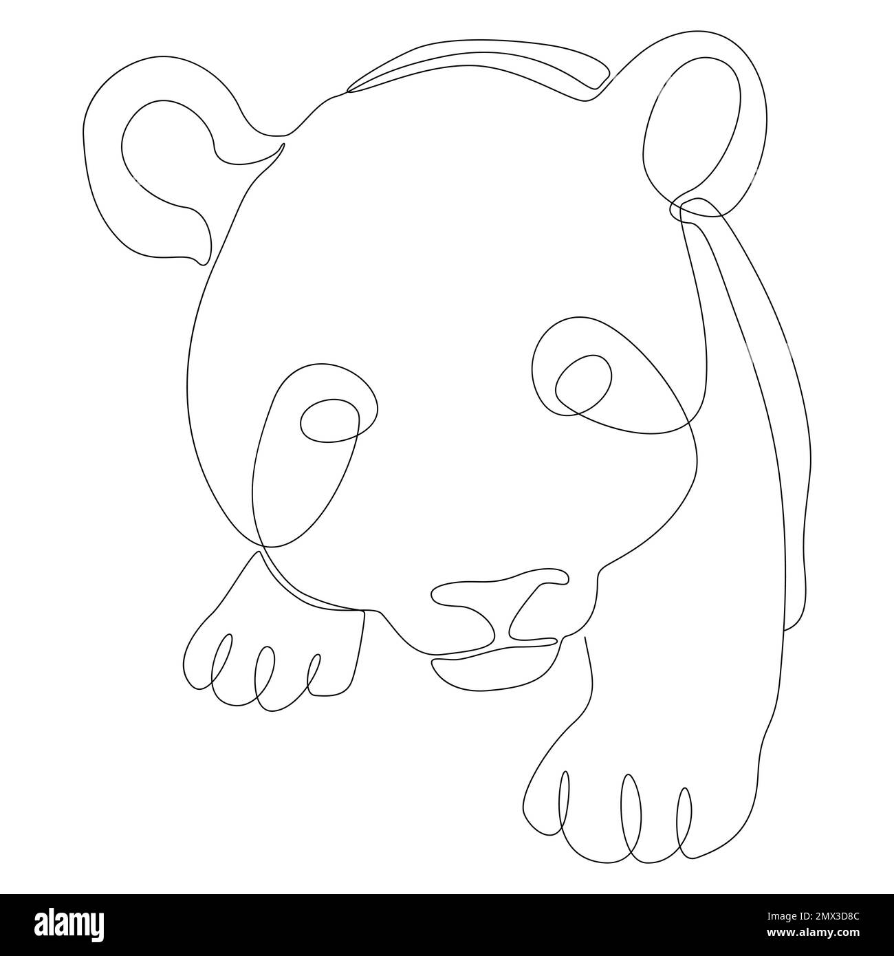 Une ligne continue de Panda Bear. Concept de vecteur d'illustration à trait fin. Dessin de contour idées créatives. Illustration de Vecteur