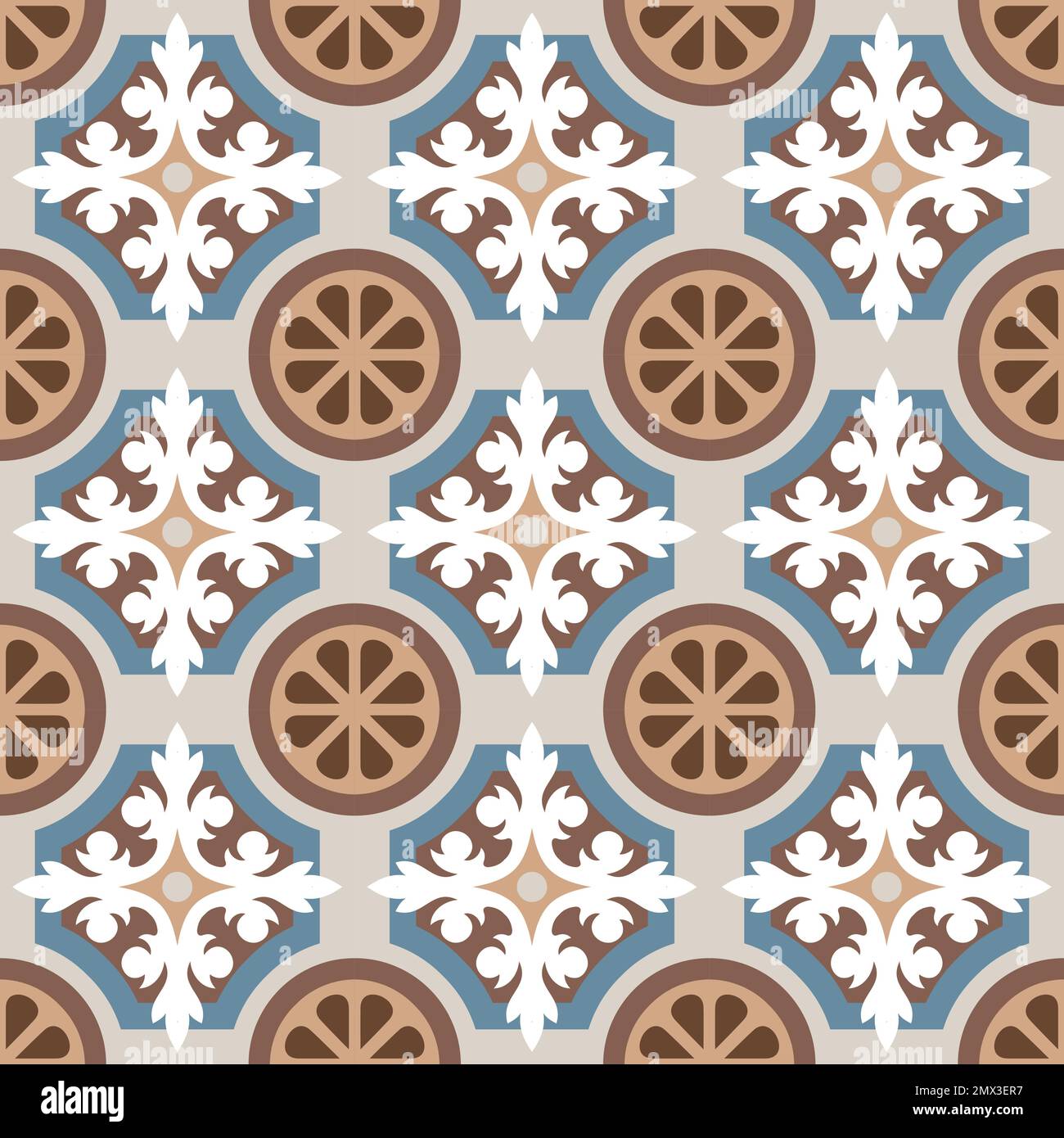Carrelage méditerranéen à motifs floraux. Arrière-plan vectoriel  transparent Image Vectorielle Stock - Alamy