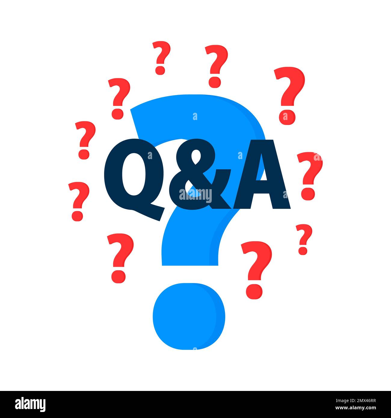 Icône questions et réponses, étiquette Q et A. Illustration de Vecteur