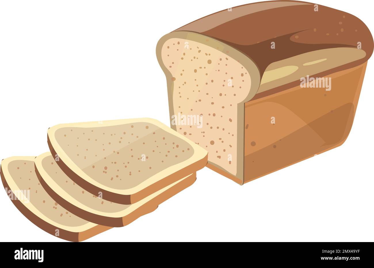 Icône représentant un pain de seigle coupé en tranches. Boulangerie Illustration de Vecteur