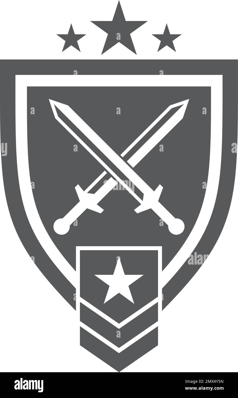 Patch de division de chasse. Écusson avec épées croisées Illustration de Vecteur