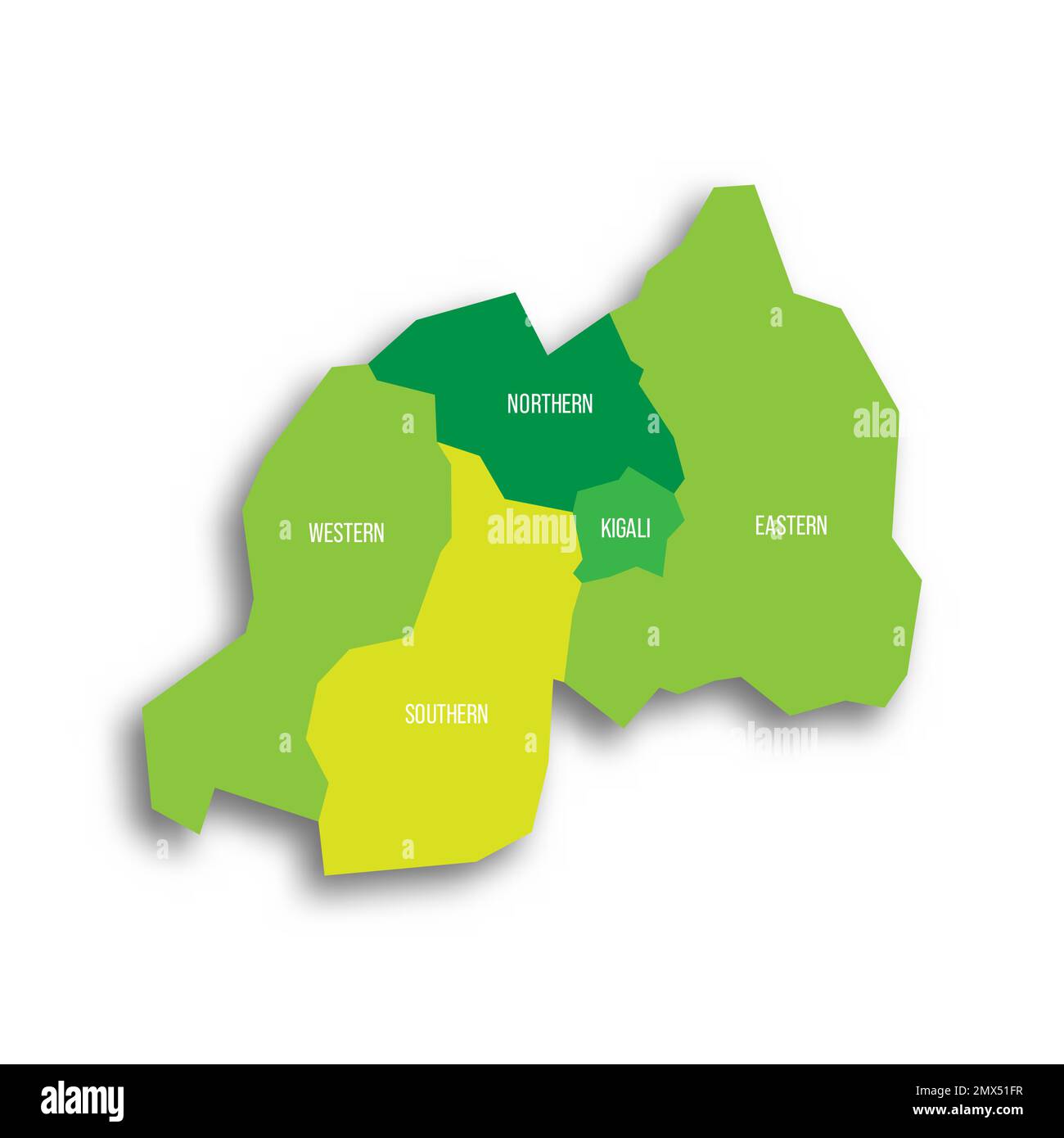 Rwanda carte politique des divisions administratives Illustration de Vecteur
