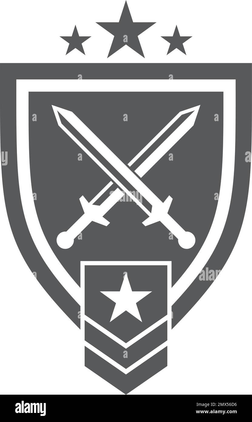 Patch de division de chasse. Écusson avec épées croisées Illustration de Vecteur