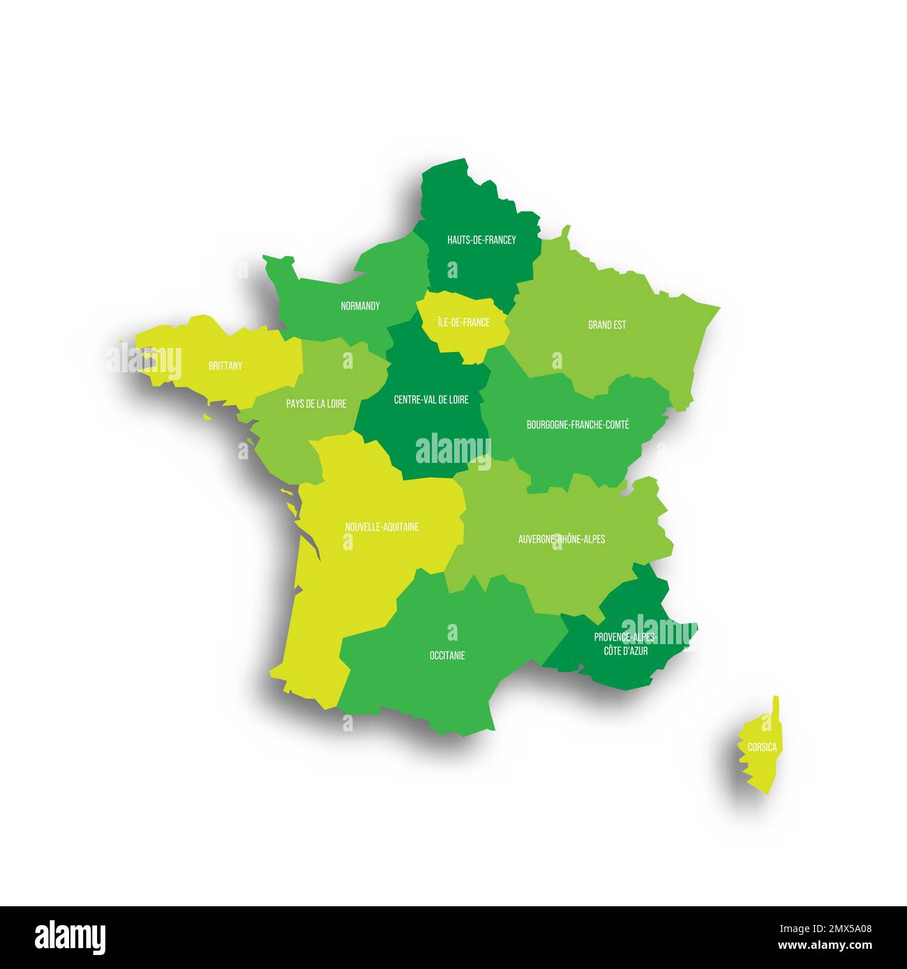 France carte politique des divisions administratives Illustration de Vecteur
