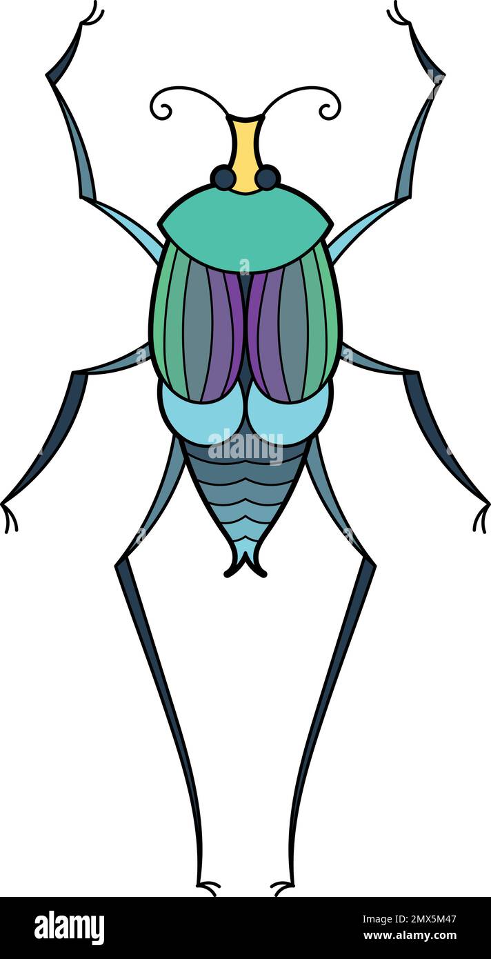 Icône de scarabée. Insecte d'aile coloré. Insecte décoratif Illustration de Vecteur