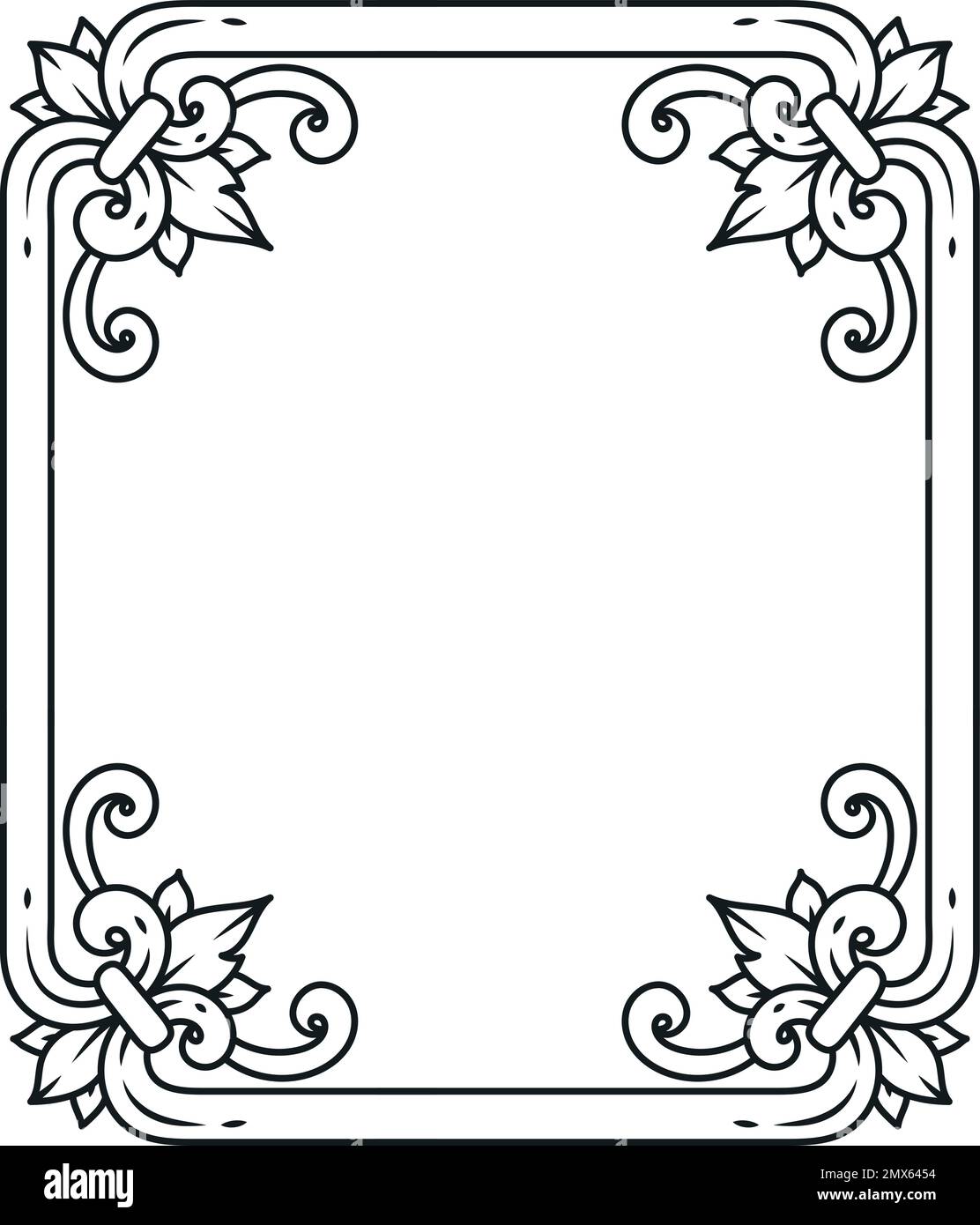 Cadre en filigrane vintage. Bordure carrée victorienne décorative Illustration de Vecteur