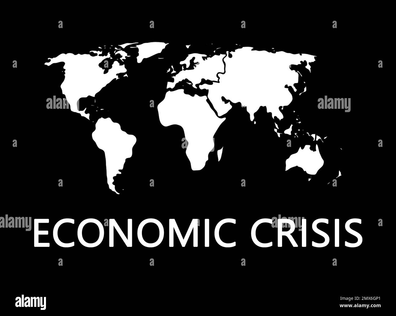 Illustration de la carte du monde sur fond noir. Impact du coronavirus sur la crise financière mondiale Banque D'Images