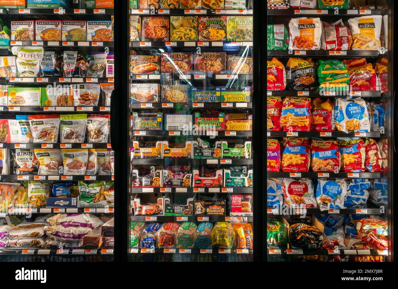 Aliments surgelés dans un supermarché à New York vendredi, 20 janvier 2023. (© Richard B. Levine