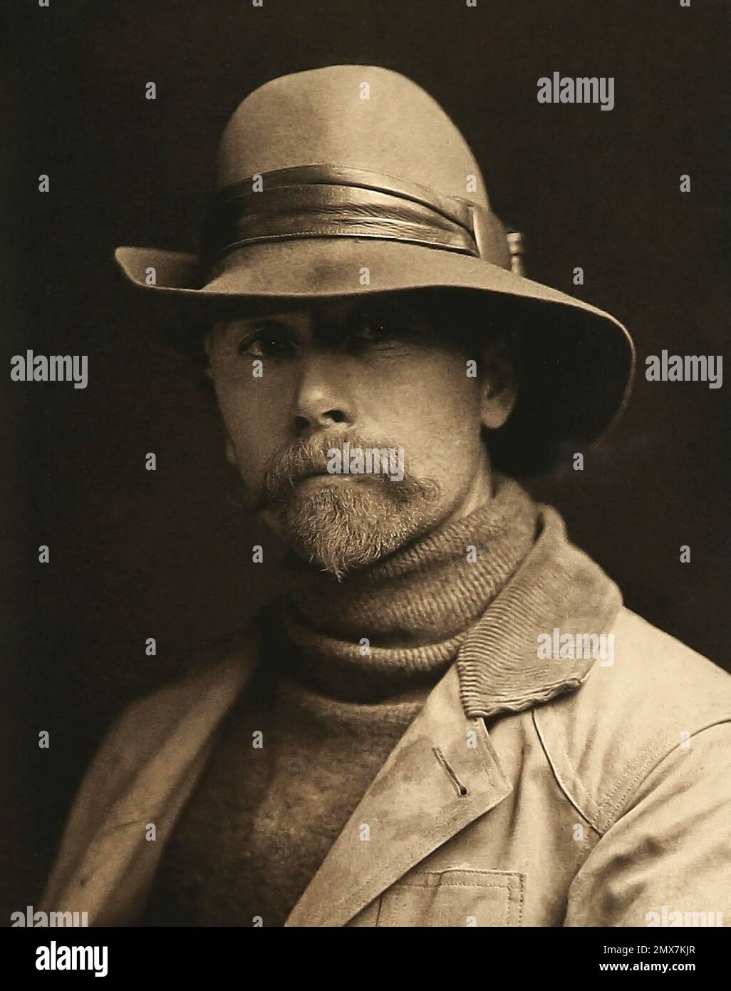 Edward Curtis. Portrait du photographe américain Edward Sherriff Curtis (1868-1952), autoportrait, 1868 Banque D'Images