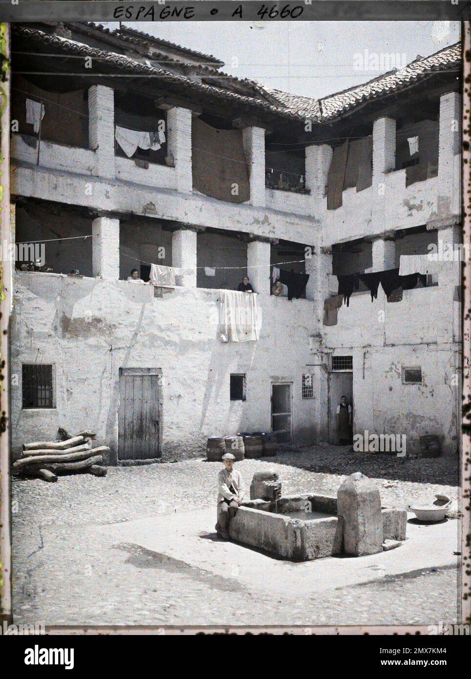 Grenade, Corral Espagne del Carbón (cour à charbon) , 1914 - Espagne - Auguste Léon - (15 juin -4 juillet) Banque D'Images