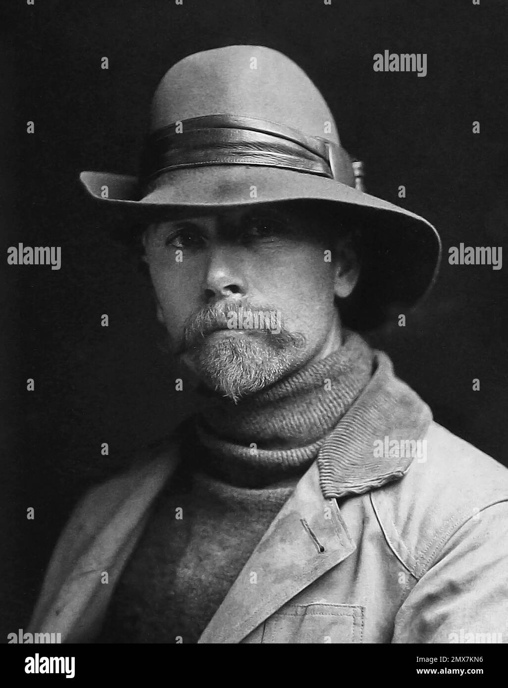 Edward Curtis. Portrait du photographe américain Edward Sherriff Curtis (1868-1952), autoportrait, 1868 Banque D'Images