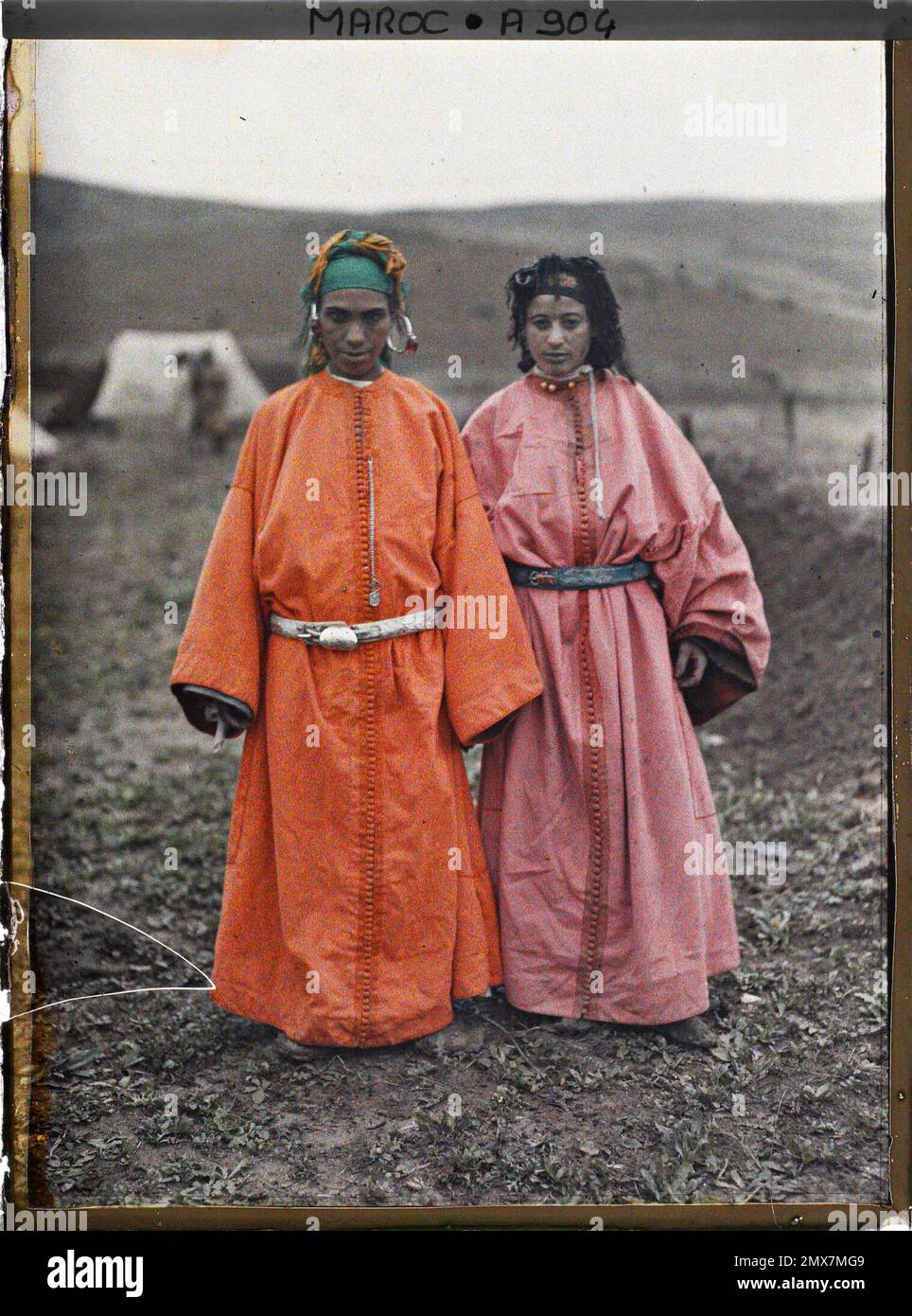 Sidi Kacem, Maroc deux femmes d'un douar , 1912-1913 - Maroc - Stéphane Passet - (décembre -janvier) Banque D'Images