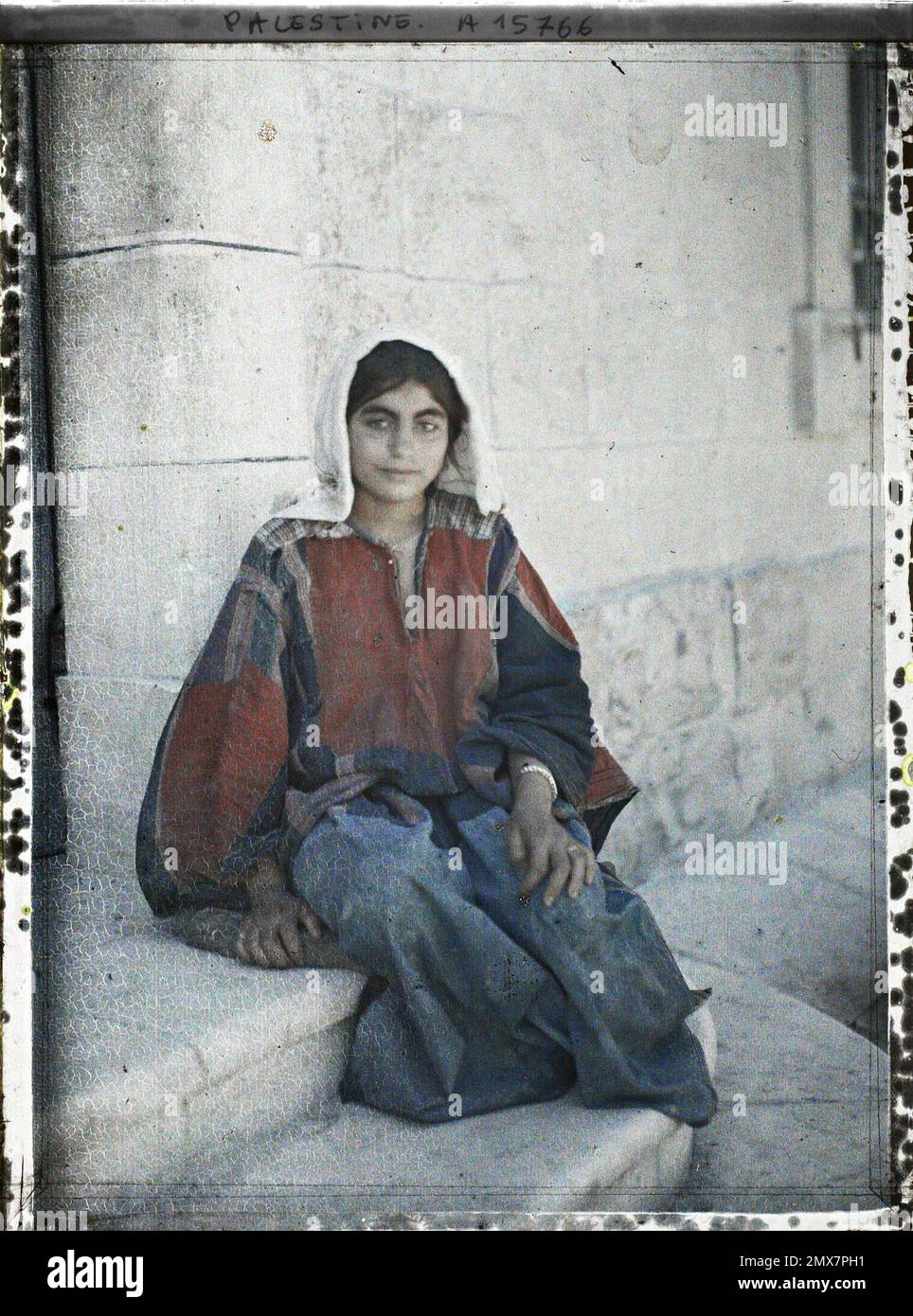 Bethléem, Palestine Jeune femme bédouine (?) , 1918 - proche-Orient, Egypte, Palestine, Chypre - Paul Castelnau (section photographique des armées) - (9 janvier -6 octobre) Banque D'Images