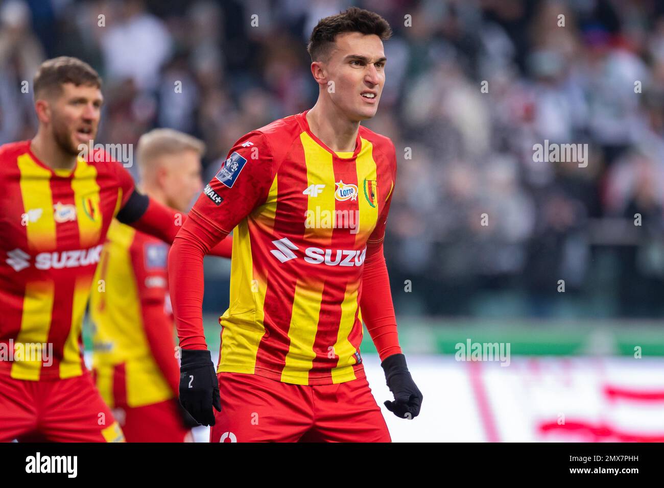 Dominick Zator de Korona vu pendant le match polonais PKO Ekstraklasa League entre Legia Warszawa et Korona Kielce au Maréchal Jozef Pilsudski Legia Warsaw Municipal Stadium.final score; Legia Warszawa 3:2 Korona Kielce. (Photo de Mikolaj Barbanell / SOPA Images / Sipa USA) Banque D'Images