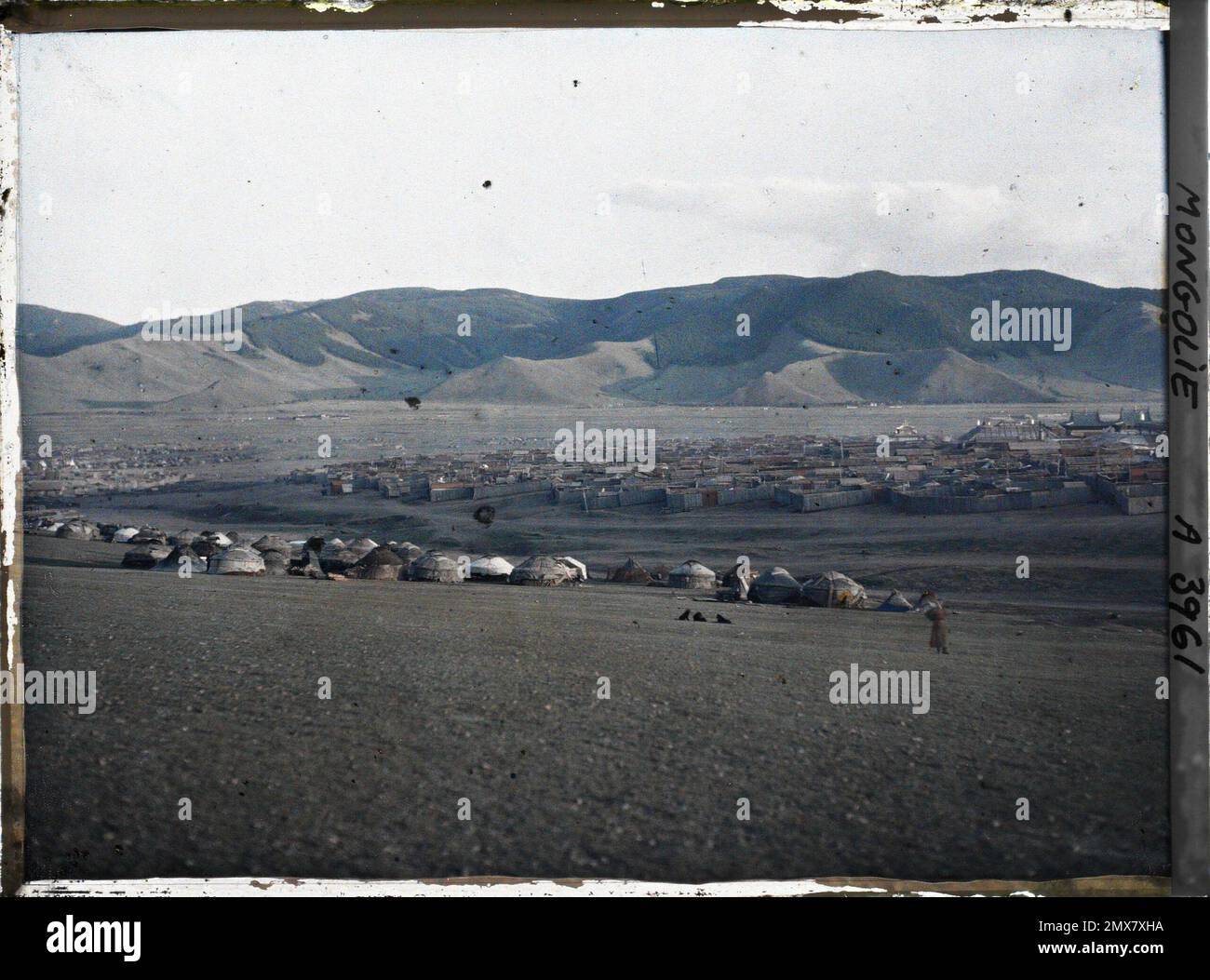 Orga, Mongolie vue panoramique de la partie orientale de Baruun Khüree ou Gandantegchinlin, la ville des Lamas , 1913 - Mongolie - Stéphane Passet - (6-25 juillet) Banque D'Images