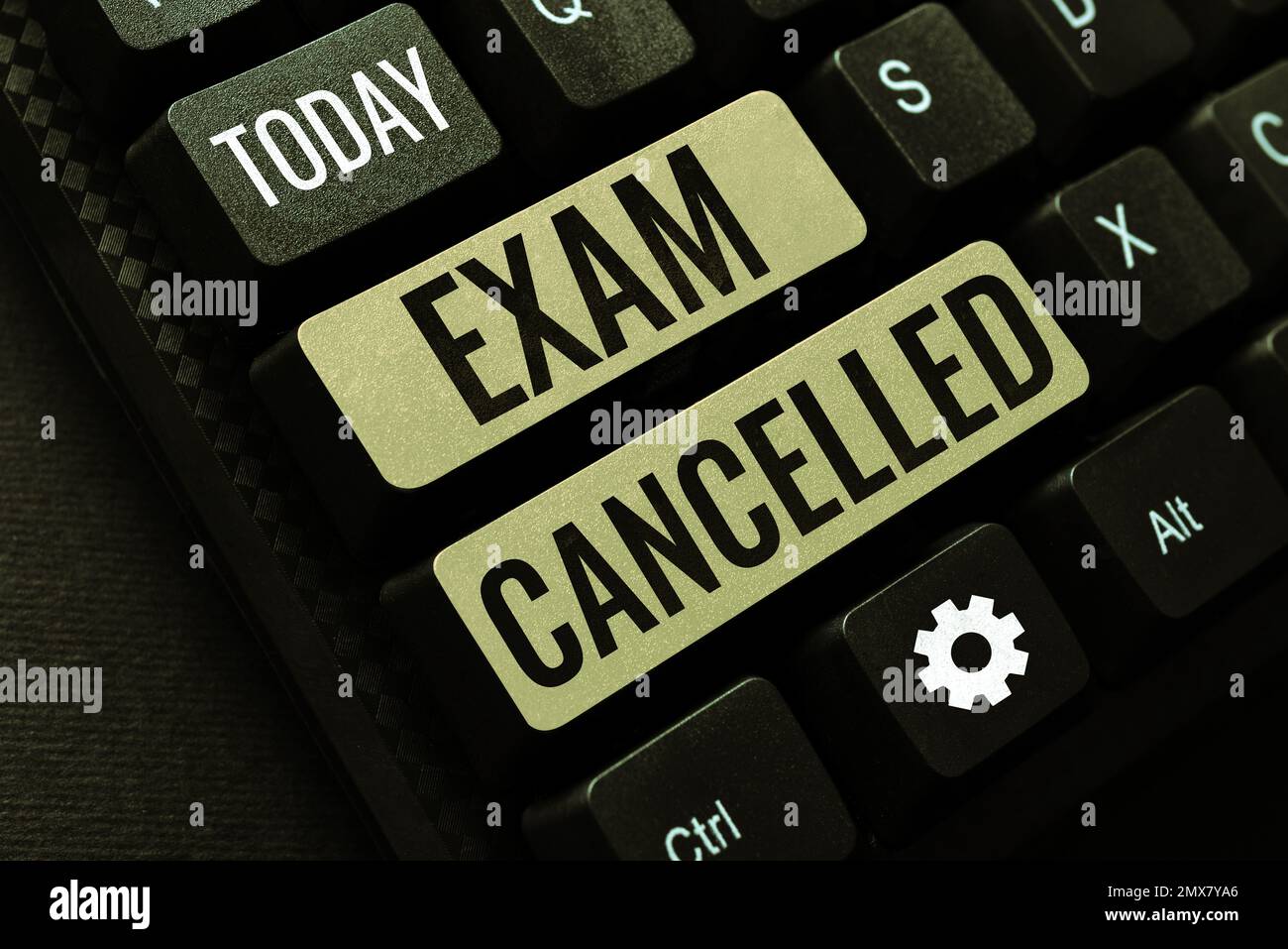 Examen de texte d'écriture annulé. Mot pour les prédictions précises et